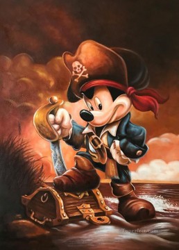 ディズニー Painting - 海賊ミッキーの漫画